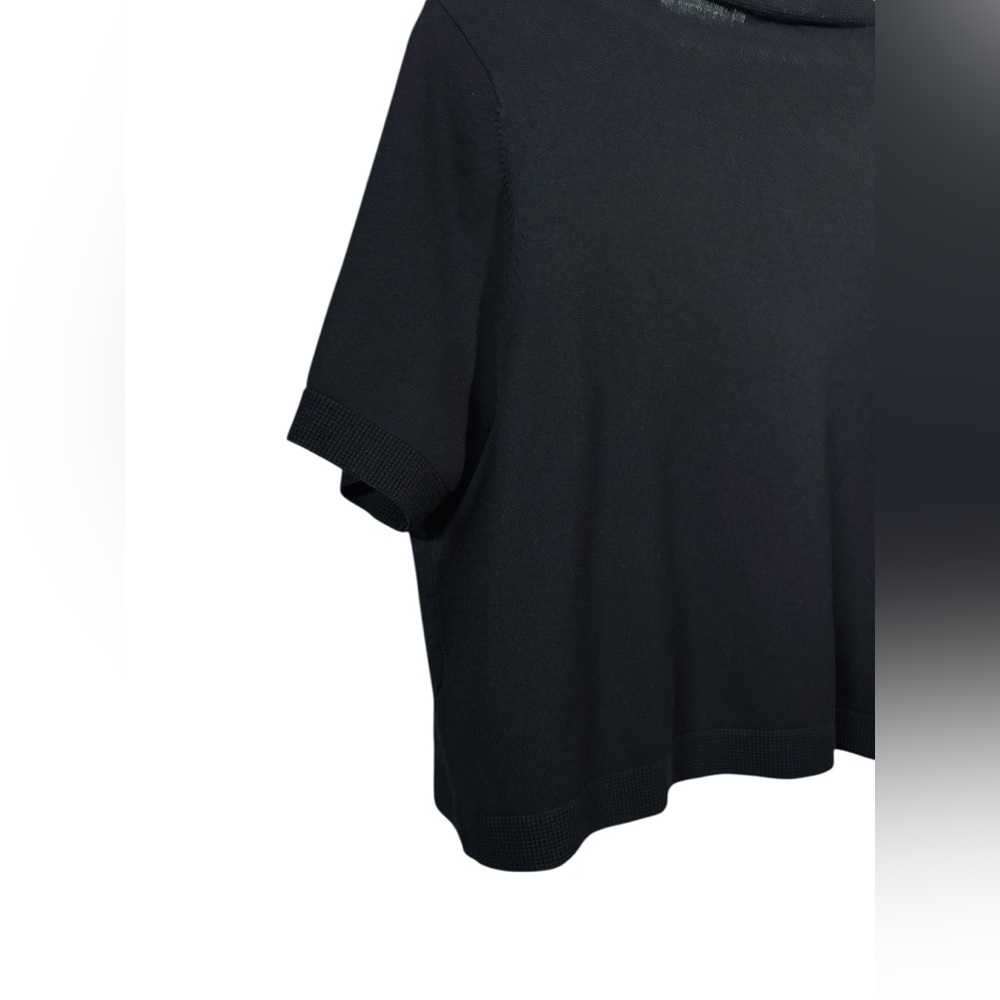 Laura Plus 14+ / Plus Size Black Open Front Short Sleeve Cardigan / 3X - Picture 9 of 10